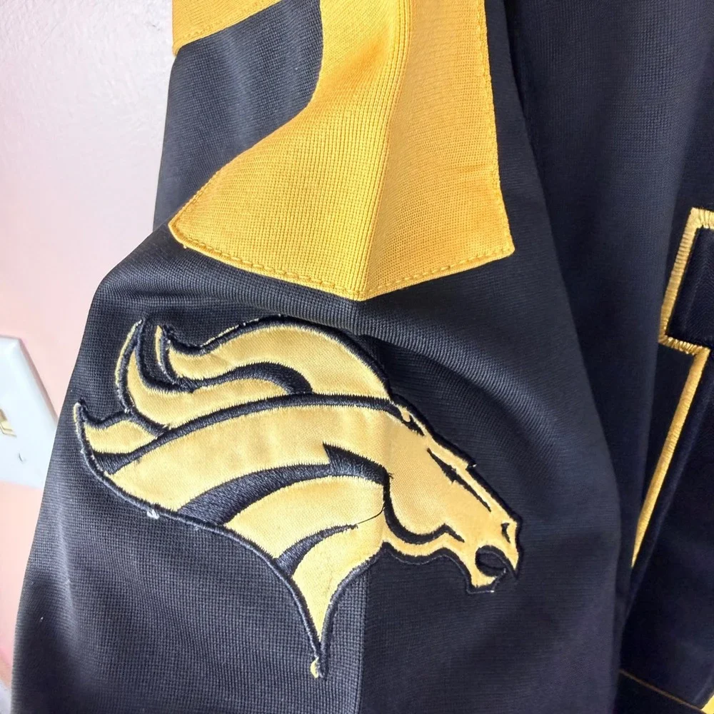 Nike Bo Nix Denver Broncos Jersey Mens XL Black Gold NFL #10 AFC Champions Patch